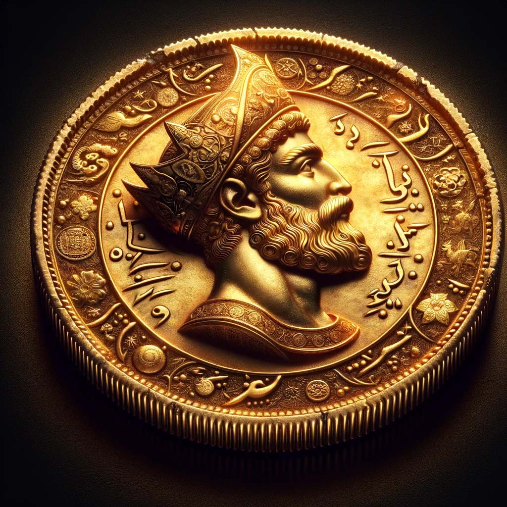 سکه طلا قکهن با شکل شاه